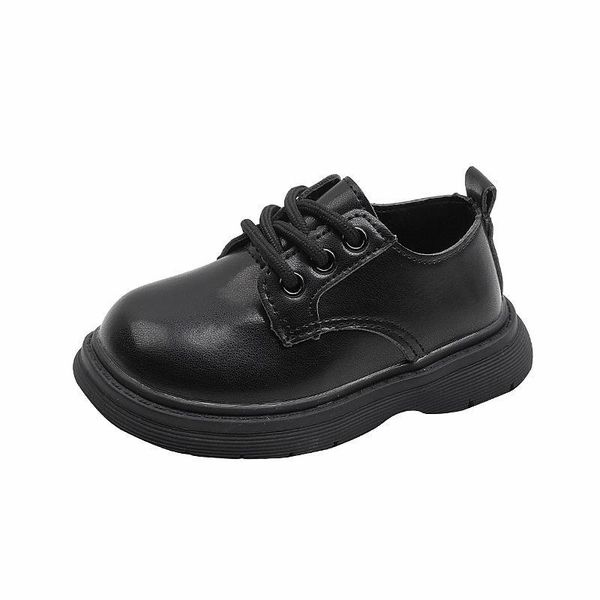 

sneakers baby shoes children casual footwear kids spring girls simple leather lace-up boys f14284, Black;red