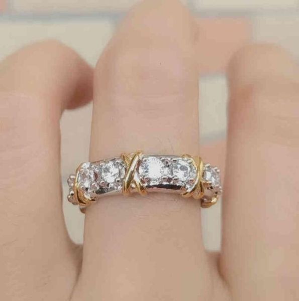 

cross xring micro set zircon jewelry wedding engagement ring bracelet9871721, Silver