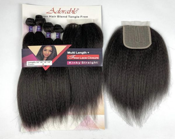 

adorable kinky curl weft hair weavingpacket hair extensions pure color hair bundles one pack deal for women kinky straight 4pcs 26120278, Black;brown