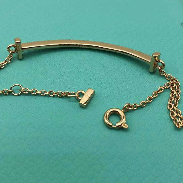

selling item tiffay s925 sterling silver women's smiling face bracelet simple and versatile fashion luxury diamond smile with logo kjcl, Black
