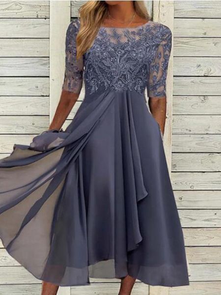

basic casual dresses spring solid lace party dress elegant hollow out embroidery lace mesh dress office lady half sleeve stand collar mini d, Black;gray