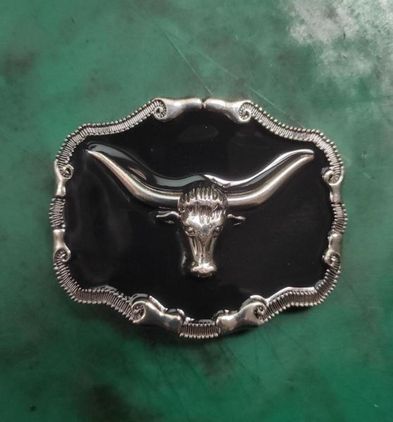 

1 pcs silver cow bull head men039s belt buckle metal cowboy belt buckles fit 4cm wide belts5881549, Slivery;black