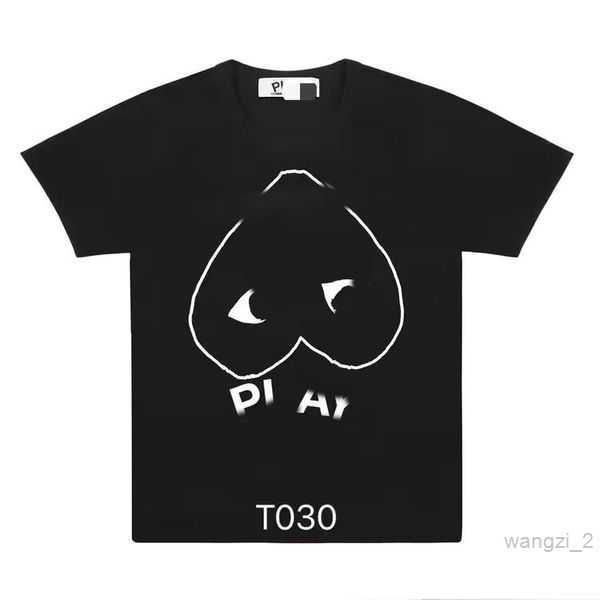 

play shirt fashion mens red heart commes casual women shirts des badge garcons high quanlity tshirts cotton embroidery q992 7 67v1, White;black