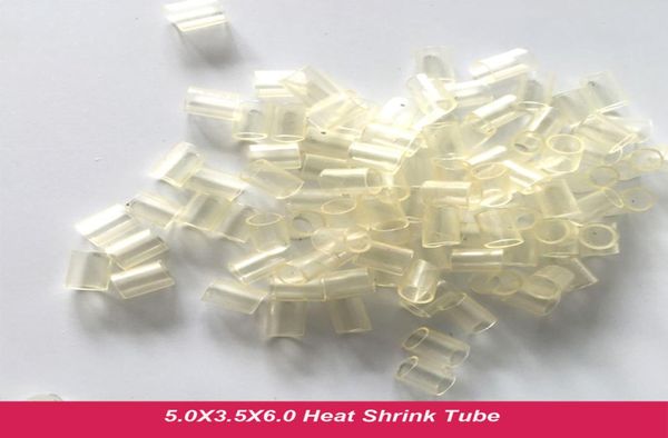 

500pcs heat shrinkable tube with silicone 50x35x60mm blackclear heat shrink tube micro rings link for i tip hair extension3610311, Black