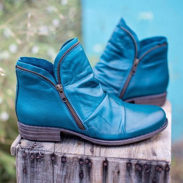 

boot ankle spring autumn pu leather boot female short suede booties zipper retro trend naked 23519, Black