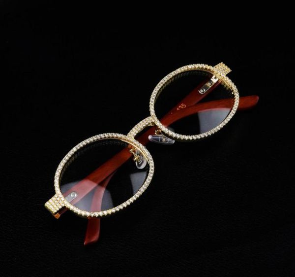 

fashion sunglasses frames men glasses frame women eyeglasses round clear lens iced out cubic zirconia hip hop rock6570944, Black
