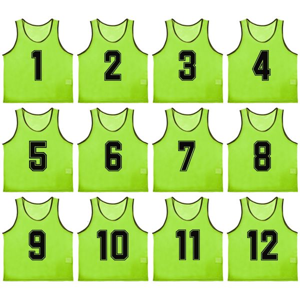 

outdoor t-shirts 12 pcs adults soccer pinnies quick drying football jerseys vest scrimmage practice sports vest breathable team training bib, Gray;blue