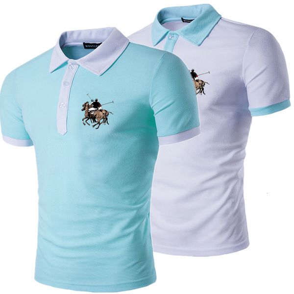 

men's polos wshixdw men's fashion short sleeve polo shirt 20% cotton 80% polyester 230519, White;black
