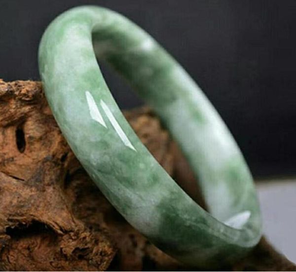 

5662mm natural floating flower handmade jade bracelet01235057519, Black