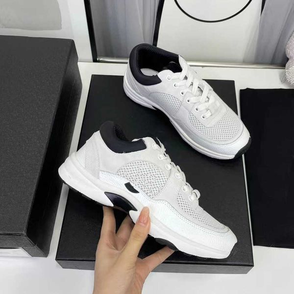 

7a luxury designer running shoes channel sneakers women lace-up sports shoe casual trainers classic sneaker woman ccity adfdff, Black