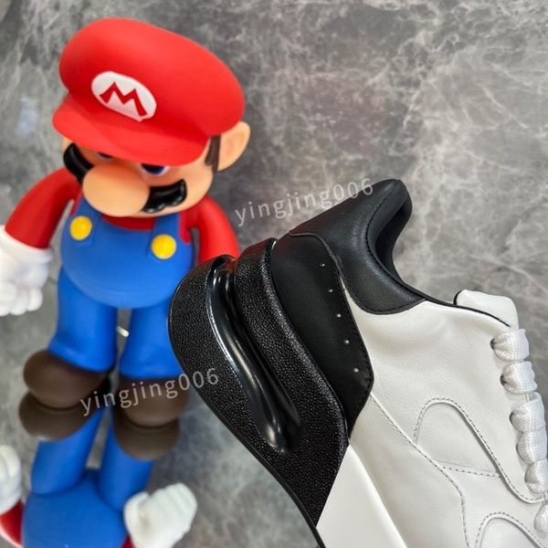 

2023new fashion designer platform women mens casual shoes leather lace-up sneaker lady flat running trainers letters gym sneaker, Black
