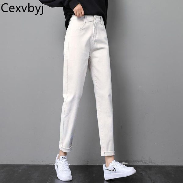 

jeans high waist baggy denim anklelength pants autumn harem jeans women korean fashion solid casual vaqueros pantalon de mujer, Blue