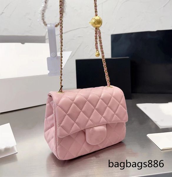 

designer handbags women mini luxury fashion suture bag shoulder bag flip pure color 17 cm sheepskin bag gold chain adjustable inclined shoul