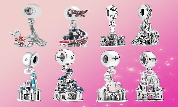 

925 sterling silver charm magic elf castle dangle charm pengdant fit pandora women bracelet3627592, Black
