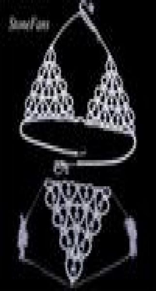 

stonefans women heart rhinestone bra body chest chain accessories crystal body jewelry transparent thong panties underwear t21505015, Slivery;golden