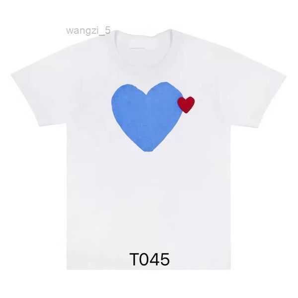 

cdg fashion mens play t shirt designer red heart commes casual women shirts des badge garcons high quanlity tshirts cotton embroidery 4 m069, White;black
