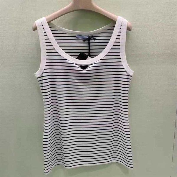 

2023 summer new triangle stripe suspender sleeveless tank underlay for women outwear, White