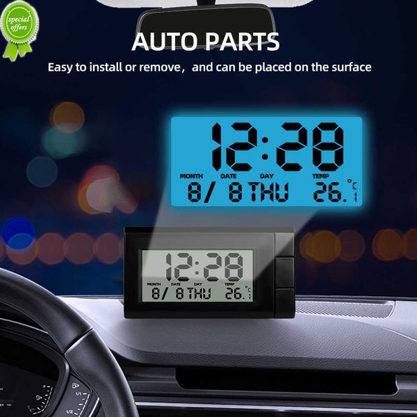

new 2 in 1 car air outlet thermometer electronic clock time led digital display thermometer with backlight luminous car supplies
