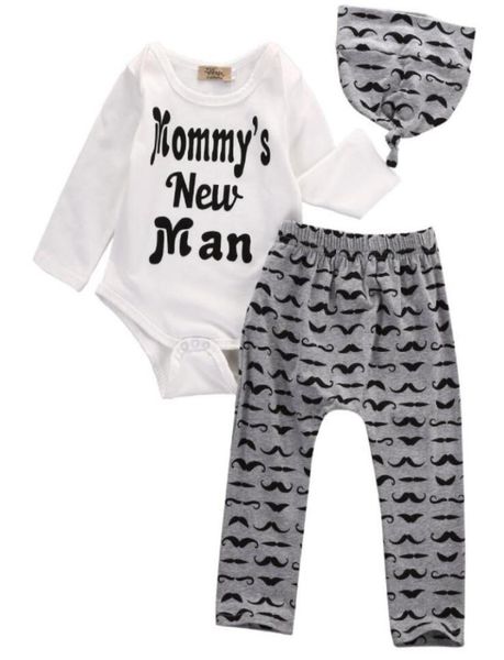 

white newborn baby girls clothing sets christmas baby boys girls clothes long sleeve romper jumpsuit long pants cap 3pcs set5746893