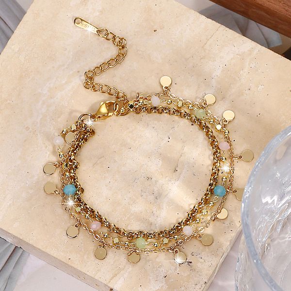 

chain mothers day gift multi layer women for bracelet femme adjustable boho macrame natural stone pearl stainless steel 230519, Black