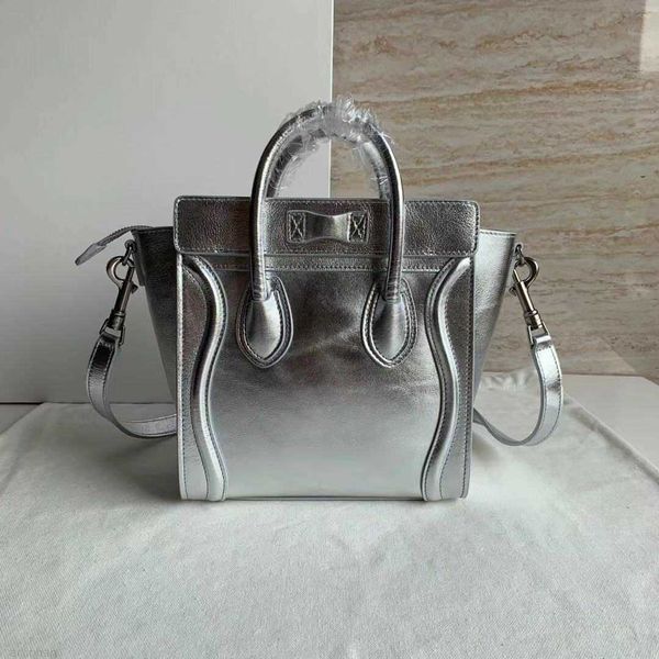 

5a forever classic nano smiley bag in drummed natural calfskin cosmetic bags textile genuine leather cases with long shoulder strap handbags