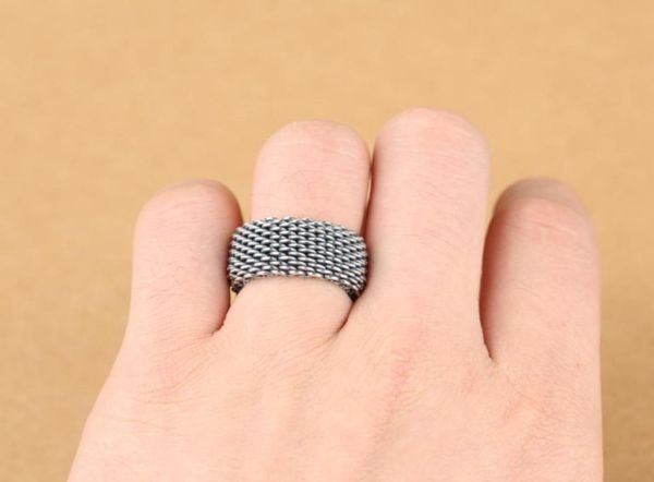 

925 sterling silver 10mm wide weave ring men women jewelry accessories whole7977012