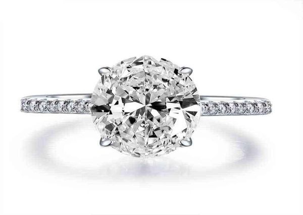 

925 sterling silver wedding ring finger luxury oval cut 3ct simulated diamond rings for women engagement jewelry anel2551335, Golden;silver