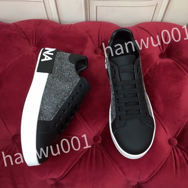 

new luxury quality casual shoes women's white outdoor running shoes printed calf leather men casual shoes sneakers, Black