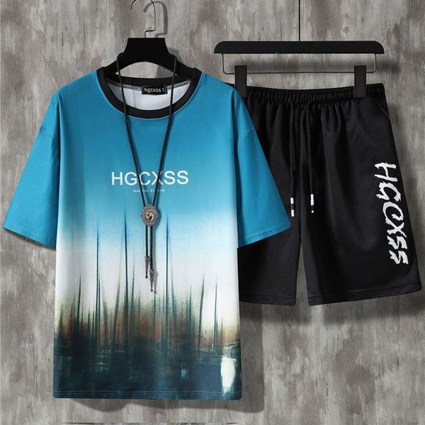 

mens suits blazers 3d printed tshirt plus size clothes for men fashion pattern designer graphic round neck ropa short sleeve 2 pieces summer, White;black