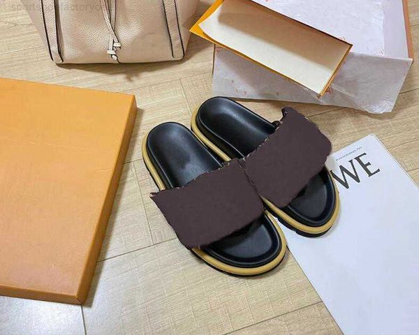 

platform designer slipper luxurious sandles pool pillow comfort mule slides platforms sandal fashion woman real leather summer shoe, Black