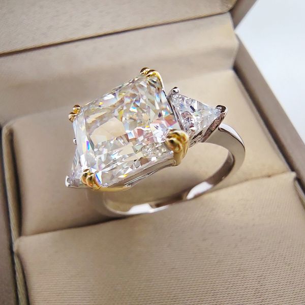 

couple rings luomansi 10 10mm crushed ice high carbon diamond ring 100 s925 silver ladies jewelry wedding party crystal gift 230519