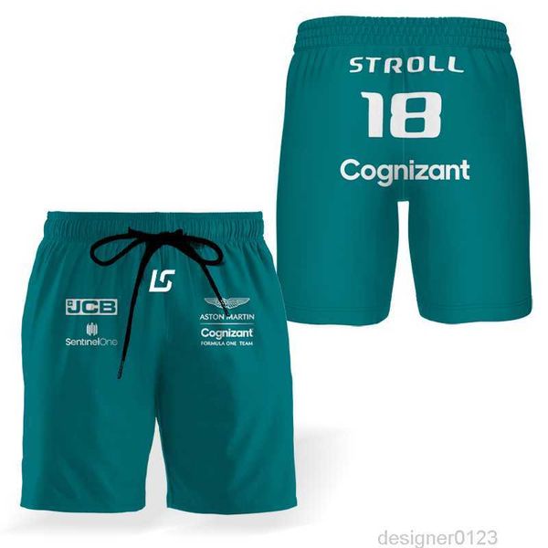 

2023 new f1 team aston martin summer shorts formula one racing driver alonso new design beach pants sports pants, White;black