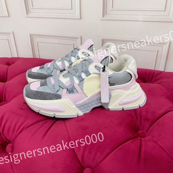

2023 new designer sneakers calfskin casual shoes reflective shoes leather trainers all-match stylist sneaker leisure shoe platform lace-up, Black
