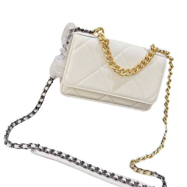 

mini square flap wallet designer bag genuine leather lambskin classic purse diamond lattice quilted hangbags crossbody shoulder gold woc cha