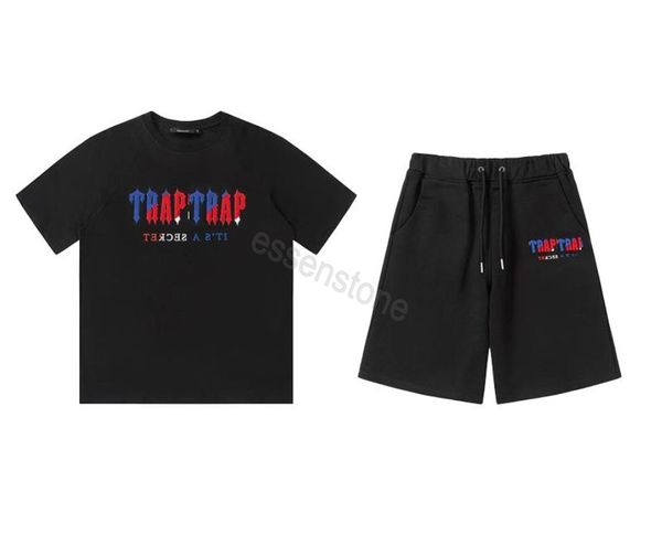 

trapstar tracksuit men's t shirt designer shirts print letter luxury black and white grey rainbow color summer sports fashion cotton ma, Gray
