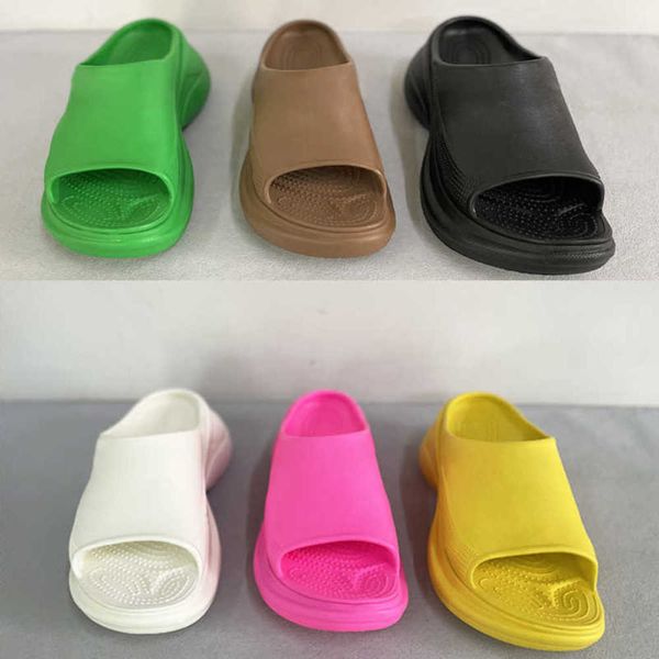 

designer poolcroc sandals womens slides slippers platform 5cm thick bottom shoes rubber luxury summer beach open toe shoes eu35-42 with box, Black