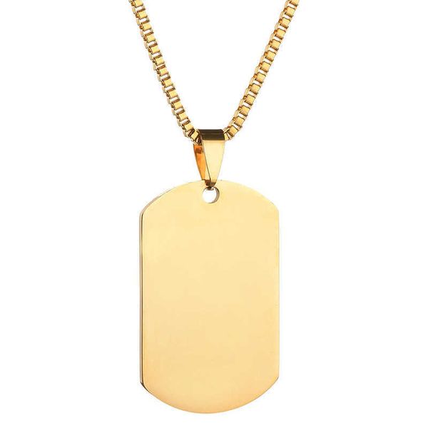 

pendant necklaces men's military brand necklace personality korean couple pendant id card decoration trendy female long engraved p, Silver
