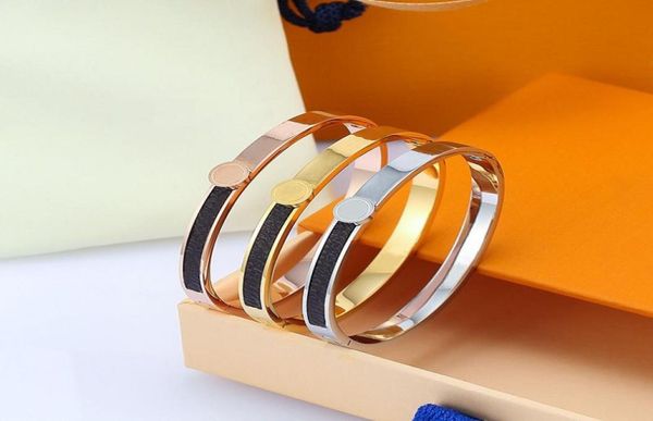 

new designer design men and women bangle stainless steel couple bracelets fashion jewelry valentine039s day gifts3988681, Black
