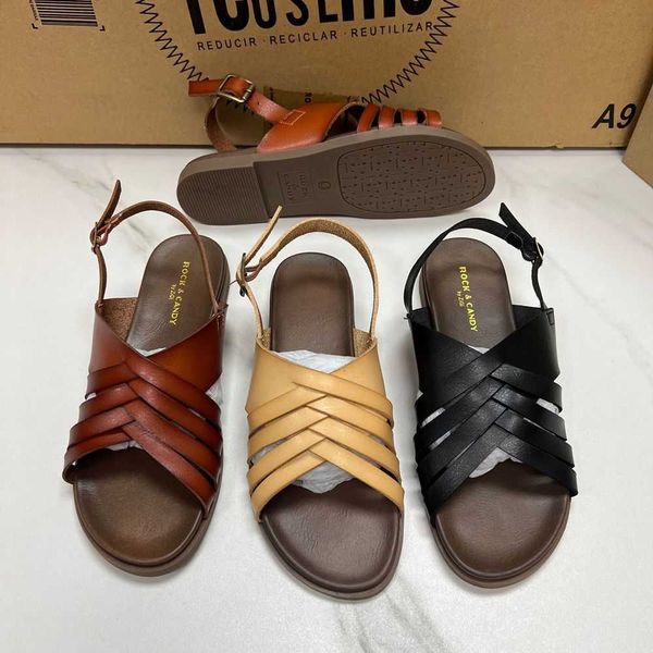 

new flat bottom open toe women's sandals, Black