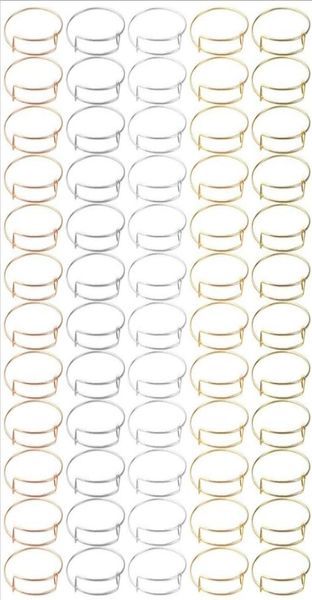 

bangle 60pcs expandable bracelets for women high polished vintage style adjustable wire party bracelet diy jewelry making4033910, Black