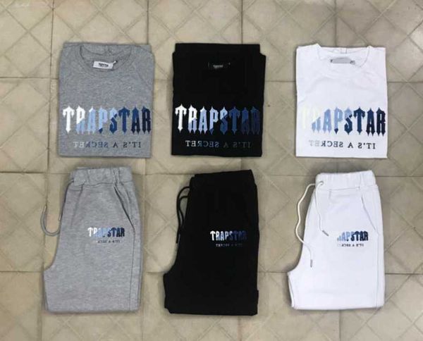 

men's t-shirts 2023 trapstar oversized suit tracksuit sets men sleeve shorts summer sportswear jogging pants streetwear clothing breath, White;black