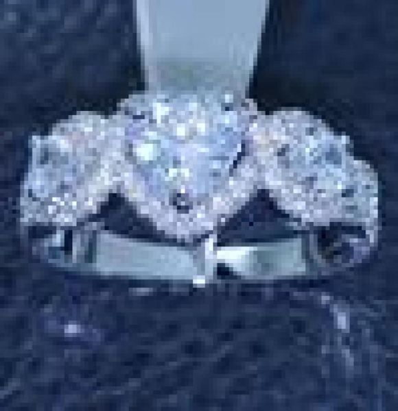 

whole 100 new brand design new fashion jewelry 10kt white gold filled white z cz gem women weddiing ring5986710, Silver