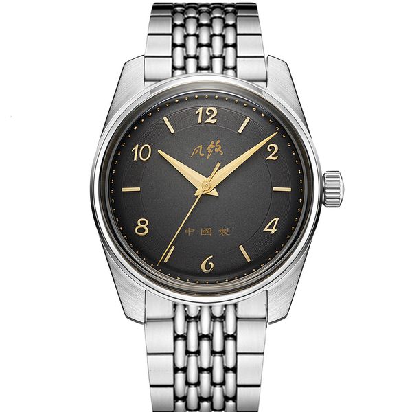

wristwatches merkur salmon gather vintage mens dress mechanical hand wind watch men 50m waterproof canvas strap curved glass 230519, Slivery;brown