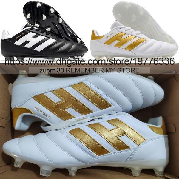 

send with bag quality football boots copa mundial icon fg trainers soccer cleats mens firm ground soft leather comfortable classic retro foo, Black