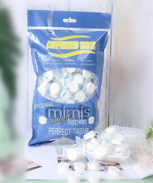 

100 count compressed towel toilet paper tablets wipe napkin tissue soft for travel home outdoor coin tissue towel8411251