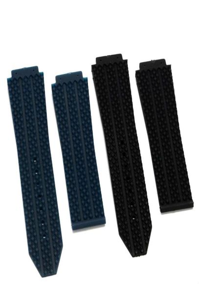 

watch bands 25mmx192mm replacement watchband black blue sports silicone rubber band strap for hubolt bigbnag5397564, Black;brown