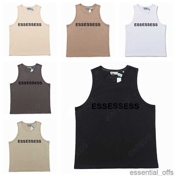 

ess designer t shirt stylist t-shirts men summer print letters loose hip hop trend tank luxury casual wear, White;black
