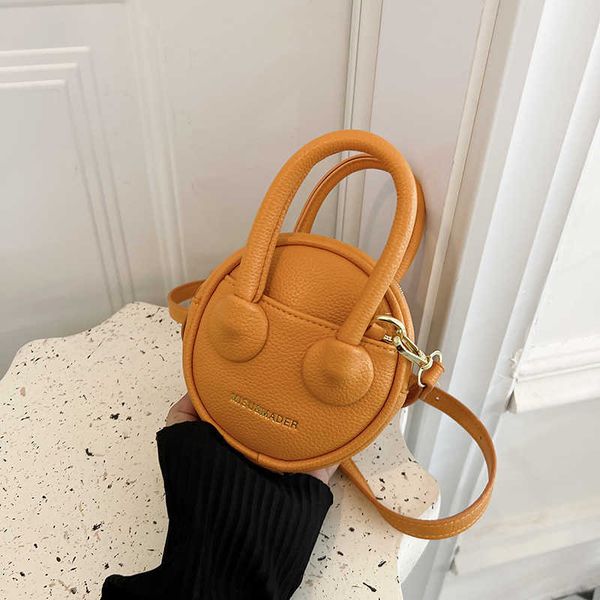 

small design fashion for women 2022 new mini round simple and trendy one shoulder crossbody handheld bag