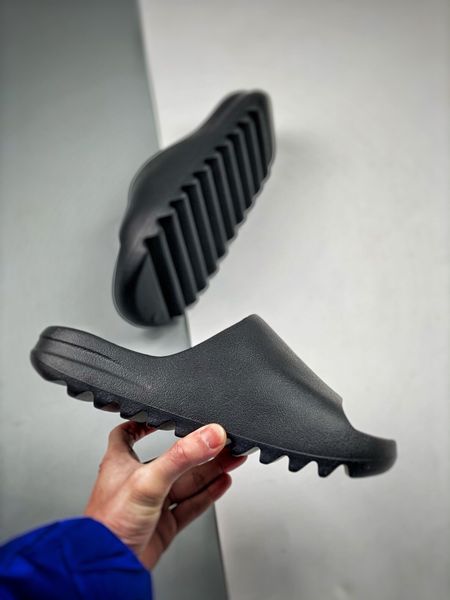 

soft wear sandals men women designer slides onyx all black (hq6448) the latest perfect casual slippers with box