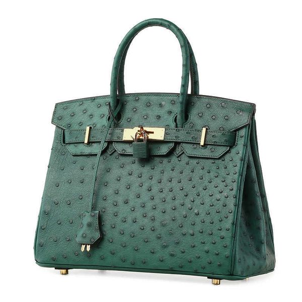 

birkins handbags women's bag 2023 new fashion brand leather fashion bag ostrich leather handbag 40 ayw